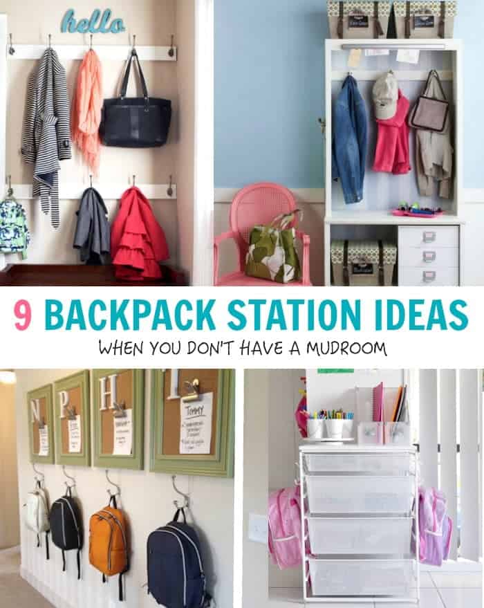 11 Ideas for Organizing Backpacks & School Gear (11 Easy ideas for  organizing bags, backpacks, jackets & creating a school drop zone, even if  you don't have a mudroom or large space.